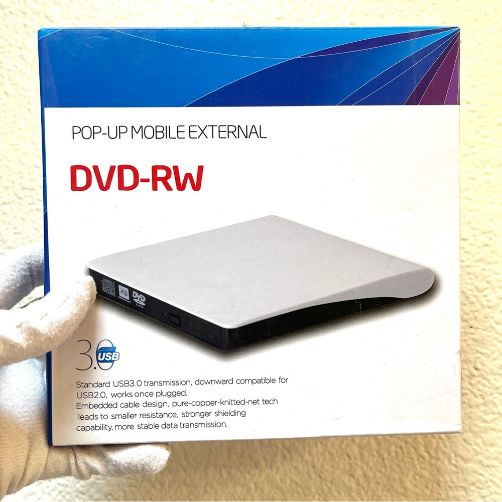DVD-RW Pop-Up Mobile External DVD-RW. USB 3.0 (2.0 compatible). NEW NIB
